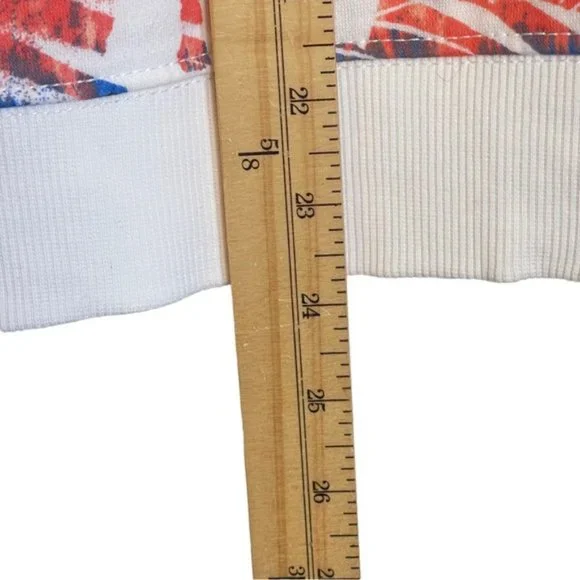 Tommy Hilfiger Red White Blue Palms Long Sleeved Pullover Sweatshirt - Picture 9 of 10